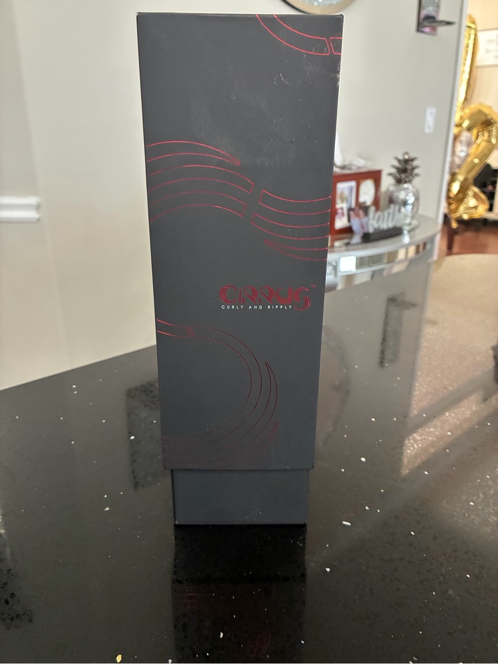 Curly and Ripply Black Box with Red Accents